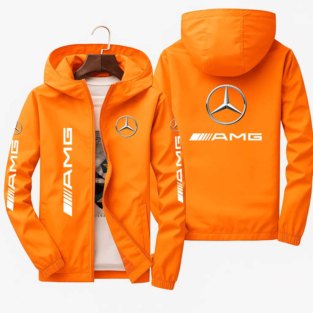 Regnjakke med hætte “AMG”
