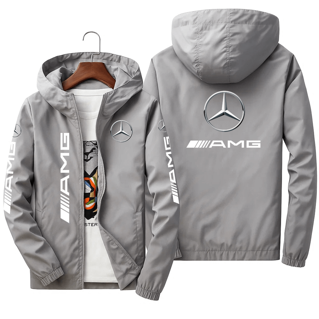 Regnjakke med hætte “AMG”