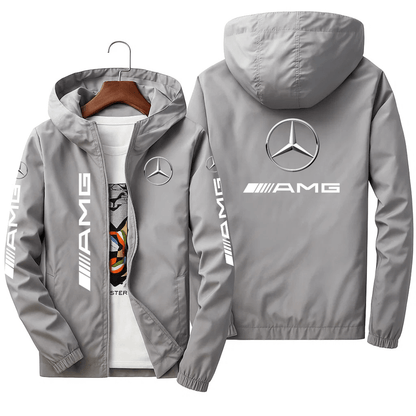 Regnjakke med hætte “AMG”