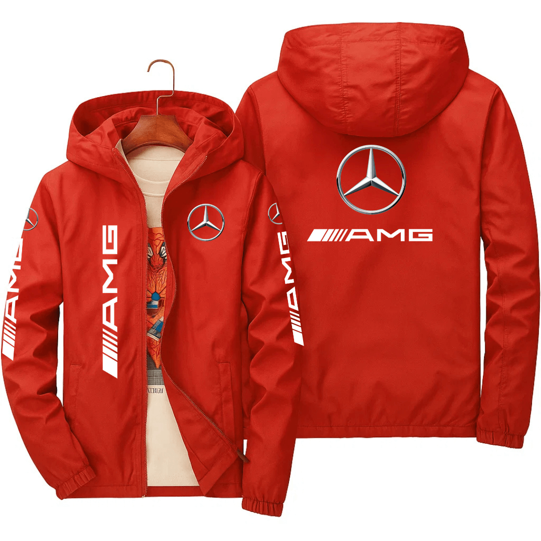Regnjakke med hætte “AMG”