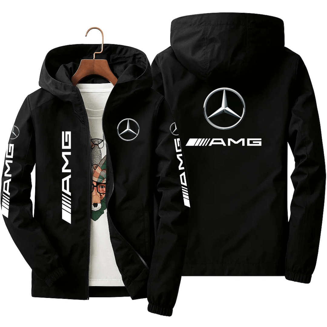 Regnjakke med hætte “AMG”