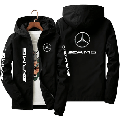 Regnjakke med hætte “AMG”