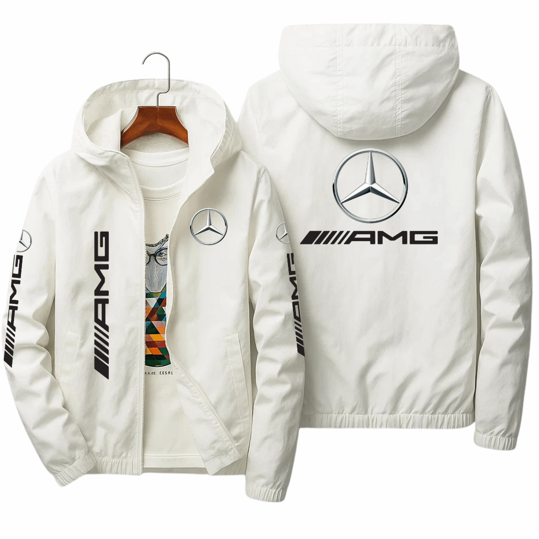 Regnjakke med hætte “AMG”