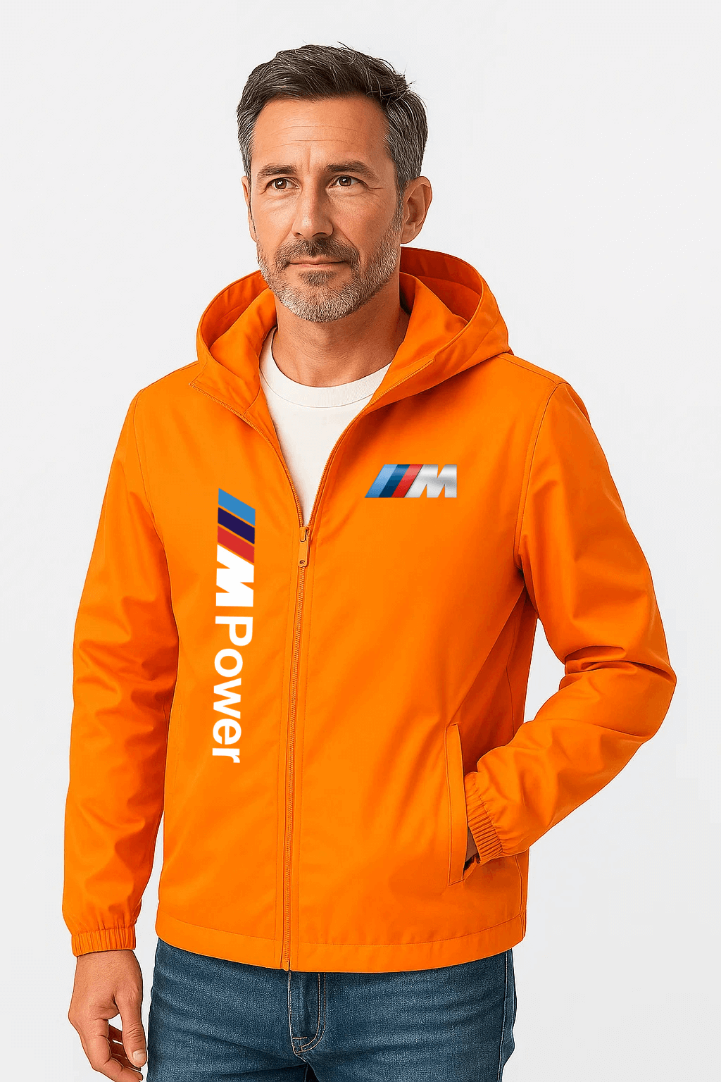 Regnjakke med hætte “M Power”